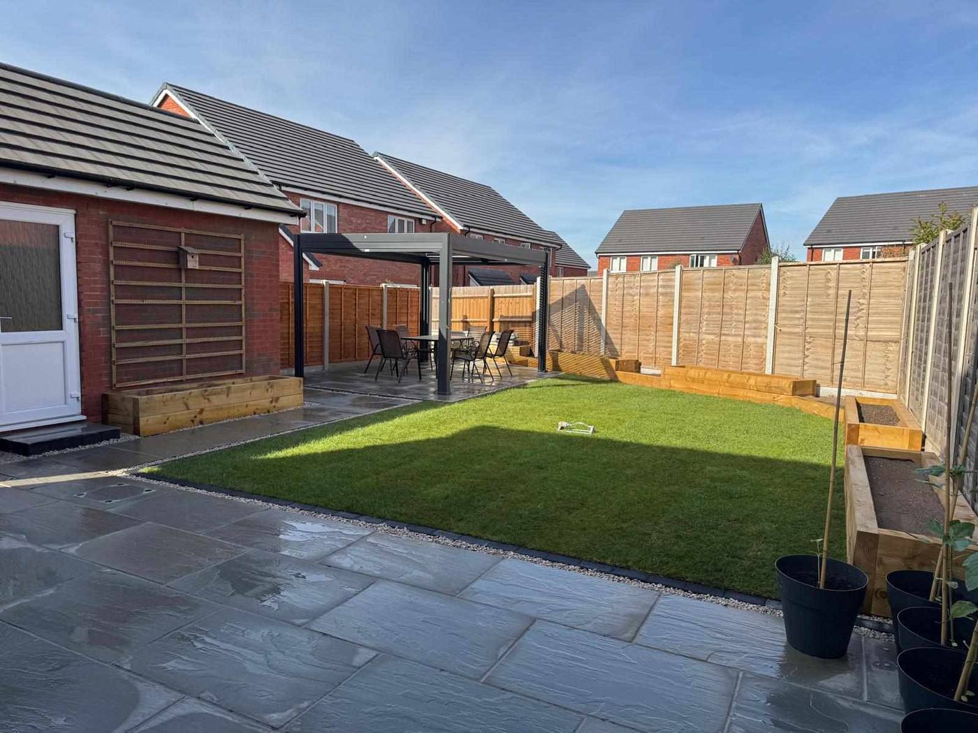 Finished new-build garden by DOT Services in Meir, Stoke-on-Trent